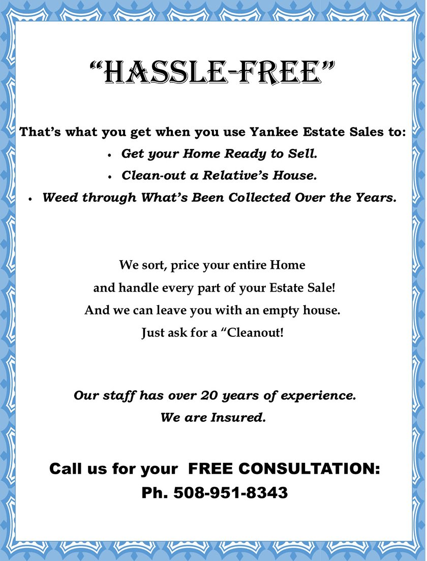 YANKEE Hassle-Free Estate Sales in Cape Cod MA.
